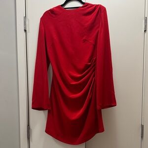 Elegant Red Long Sleeve Dress